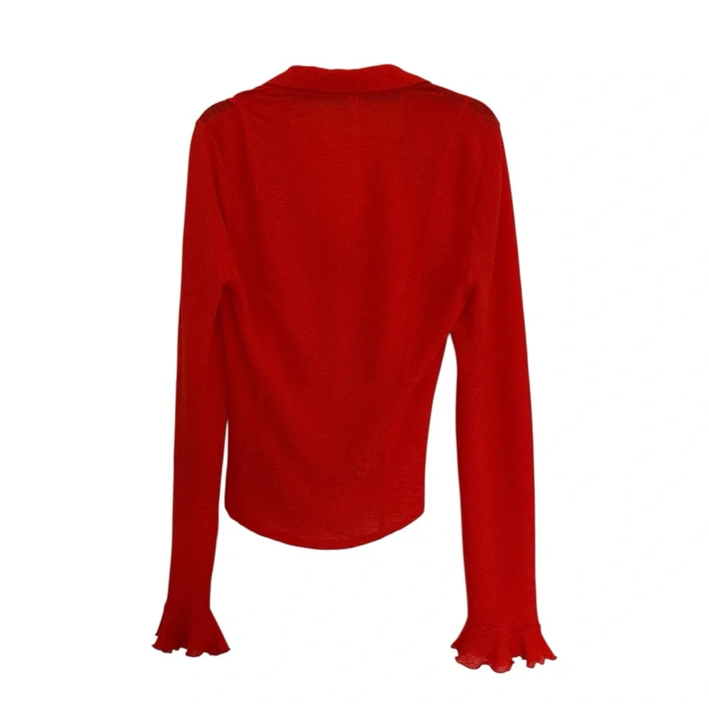 Anthropology orange red Women's Top - Picture 3 of 8